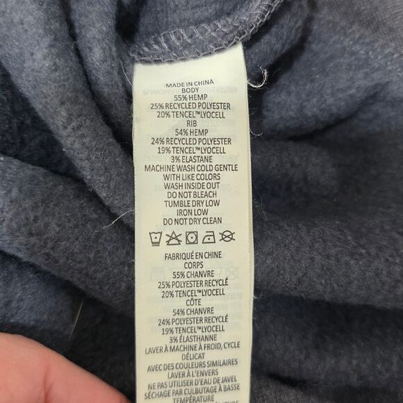 Prana blue black camo camoflauge hemp blend long sleeve sweatshirt - small - Picture 7 of 7